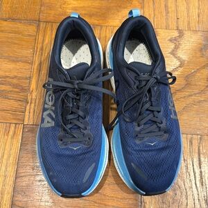 Hoka Bondi 8 Blue Lace Up Athletic Running Sneakers Shoes Men’s 11.5